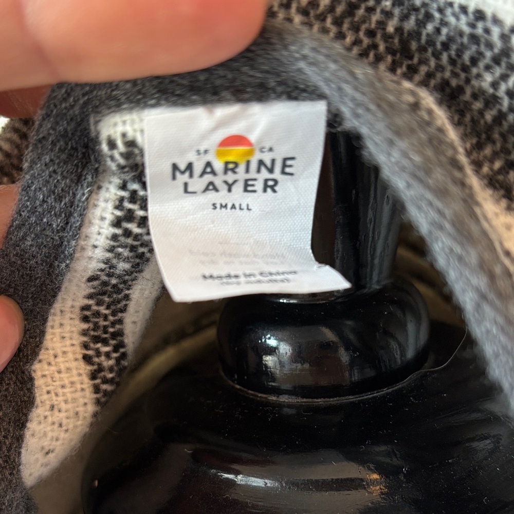 Marine Layer Black and White Mariella sweater coat Open Front Reversible - Picture 2 of 11